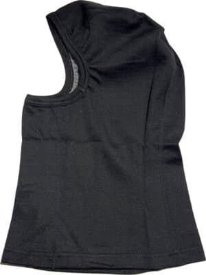 Zwart gezichtsmasker voor outdoor sportactiviteiten.