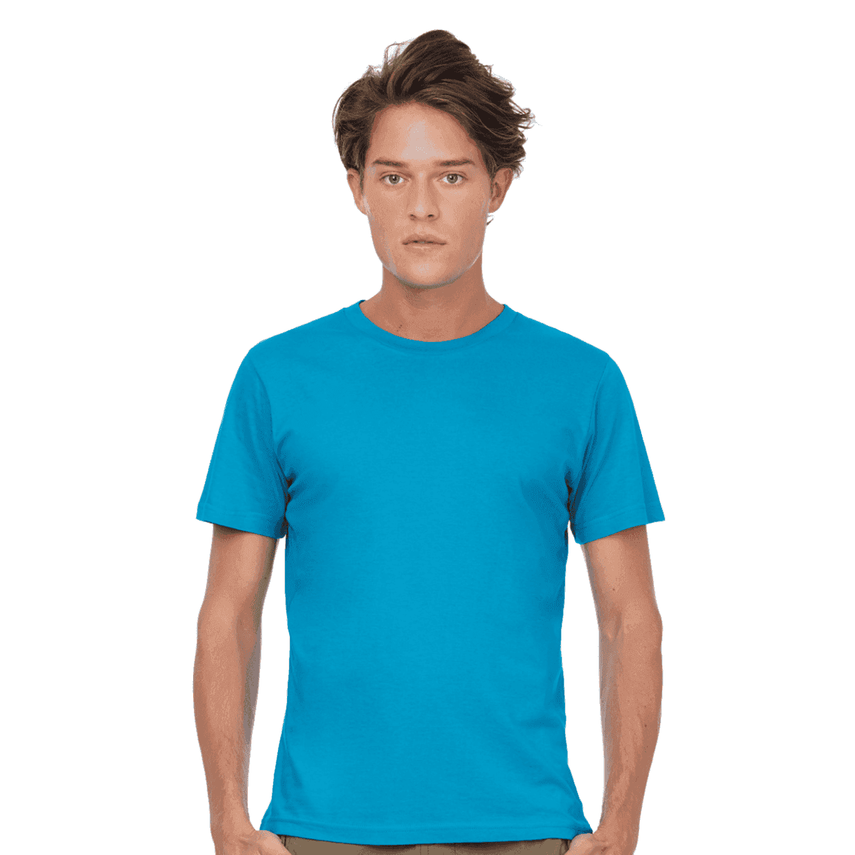 T-shirt in heldere blauwe kleur voor casual buitenactiviteiten.