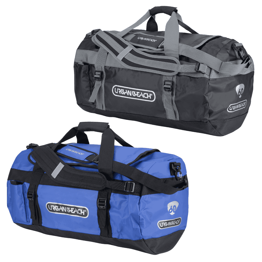 Robuuste sporttas voor skateboard, skateboard-gear en outdoor accessoires in zwart en blauw.