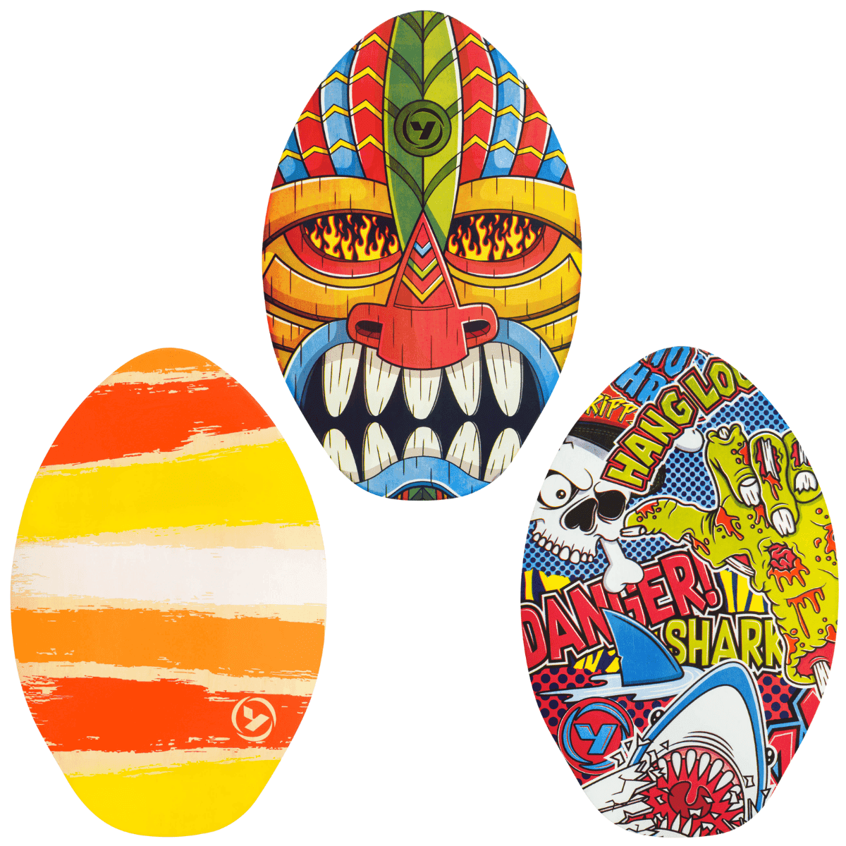 Kleurrijke skateboard en surfplanken met opvallende designs voor buitenplezier.