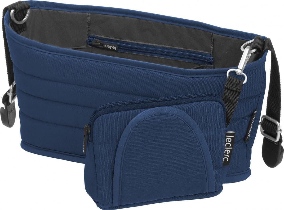 Robuuste blauwe schoudertas met extra klein zakje en verstelbare riem voor onderweg.