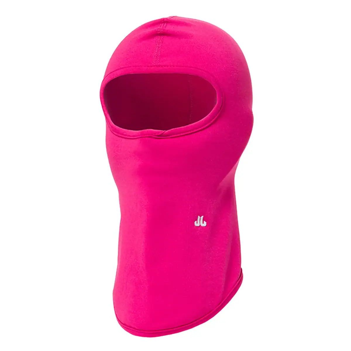 Warm pink ski mask for outdoor winter sports and cold weather protection.