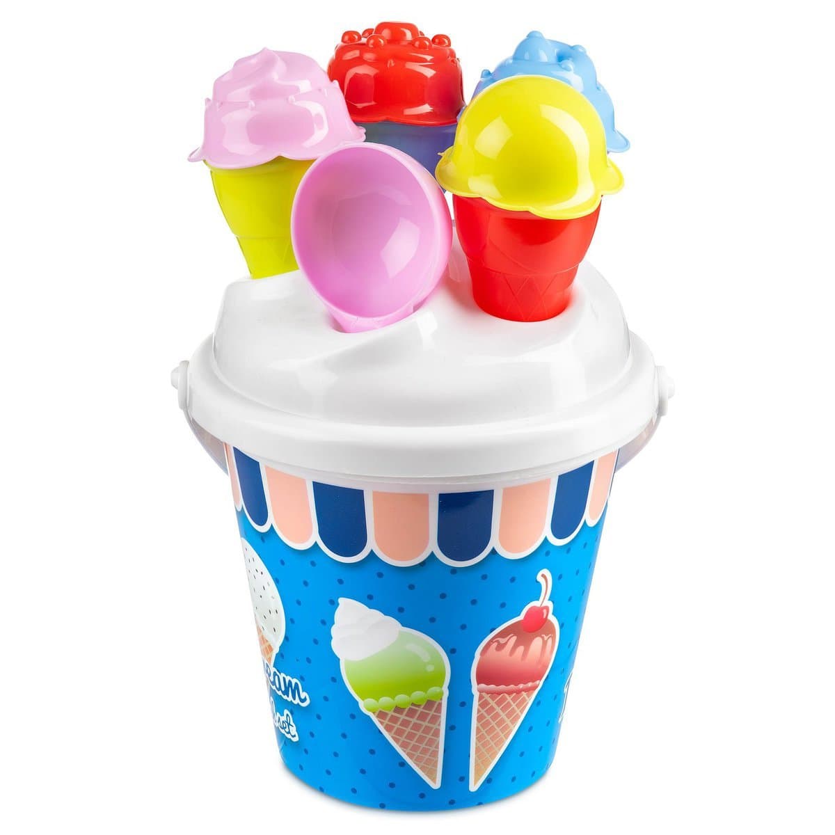 Strandemmerset Yello Ice Cream met ijsvormen en emmer