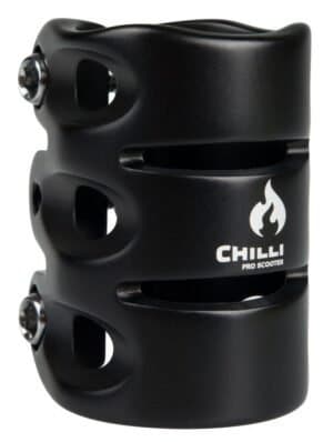 Clamp Chilli Clamp HIC 3-bouts matzwart front met Chilli-logo
