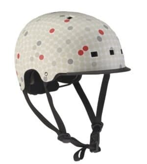 Skatehelm PLY Pop Plus matte beige met grijze stippen en ventilatieopeningen