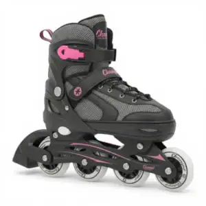 Champz Kinder Skeelers Verstelbaar – Gevorderd Semi-Softboot – Zwart/Roze