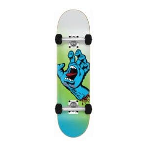 Santa Cruz skateboard 8.0 Screaming Hand Color Fade wit groen blauw complete setup