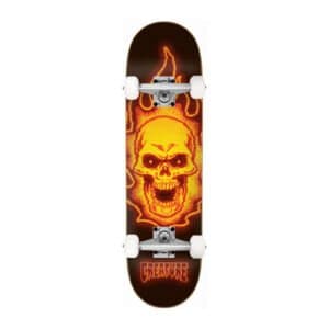 Creature Bonehead Glitch XL skateboard 8.51 zwart oranje bovenaanzicht
