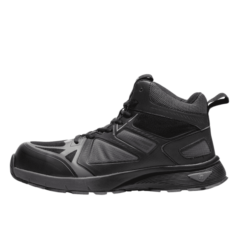 Sporty black outdoor trainers for comfort and versatility.