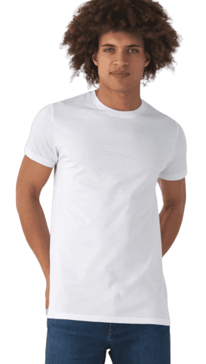 Muscle-less white t-shirt for men tailored for outdoor activities.
