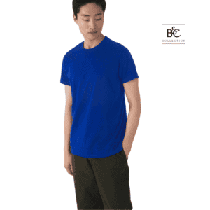 Blue casual T-shirt for men, comfortable and stylish basics for outdoor activities.