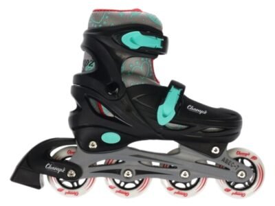 Zijaanzicht van Champz Verstelbare Kinder Inline Skates ABEC7 Hardboot Zwart