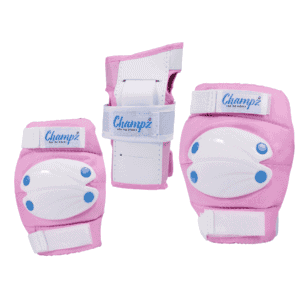 Pink skeeler beschermers voor kinderen, schokabsorberend en comfortabel, ideaal voor buitensporten en skateplezier.