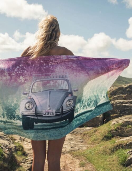 Urban Beach x Volkswagen® California Beetle Strandlaken - Myrtle Roze - 75 x 150 cm - Image 3