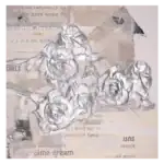 Rosen Rosen auf zerknittertem Papier gezeichnet, künstlerische und kreative Wanddekoration.