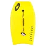 Planche de surf à ultrasons avec laisse et design jaune pour s'amuser en plein air.
