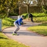 Skateboarding youngsters skateboard outdoor skatepark outdoor fun.