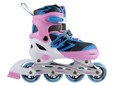 Zijaanzicht van Champz Verstelbare Kinder Inline Skates ABEC7 Semi-Softboot Roze