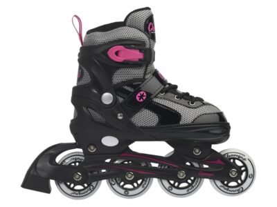 Zijaanzicht voor Champz Verstelbare Kinder Inline Skates ABEC7 Semi-Softboot Zwart/Roze