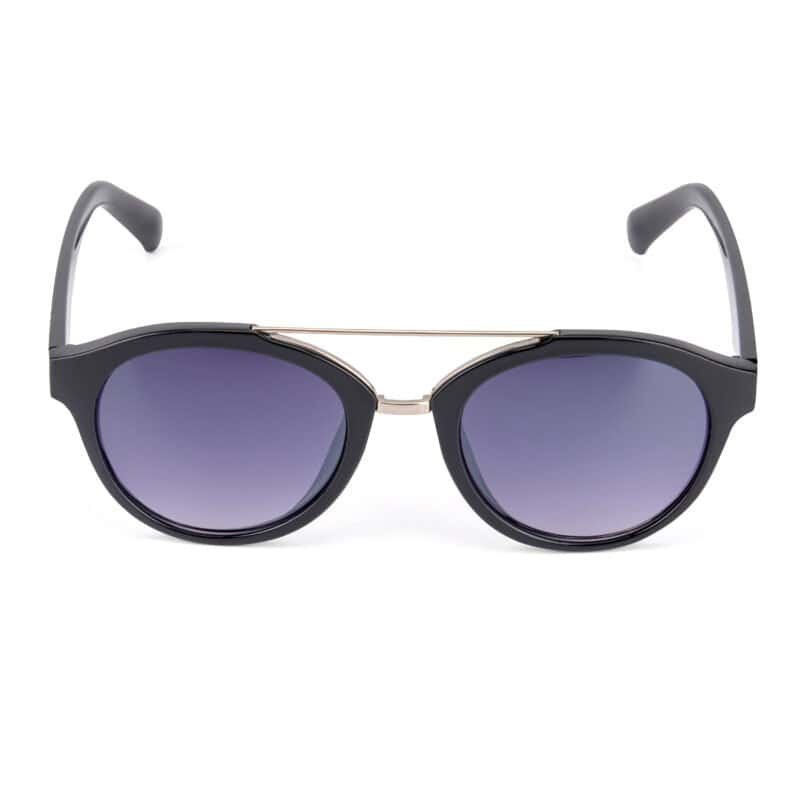 Magnifiques lunettes de soleil noires avec verres ronds violets, très tendance et protégeant des UV.