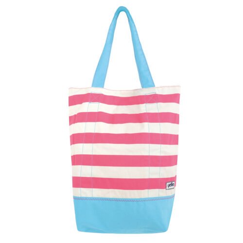 Yello Canvas Strandtas - Wit Roze Gestreept - 52x42x16 cm - 34L