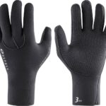 Black waterproof gloves for outdoor activities, flexible and comfortable.