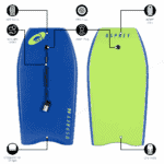 XPE Deck en HDPE Slick surfplank met leash en channels voor outdoor surfplezier.