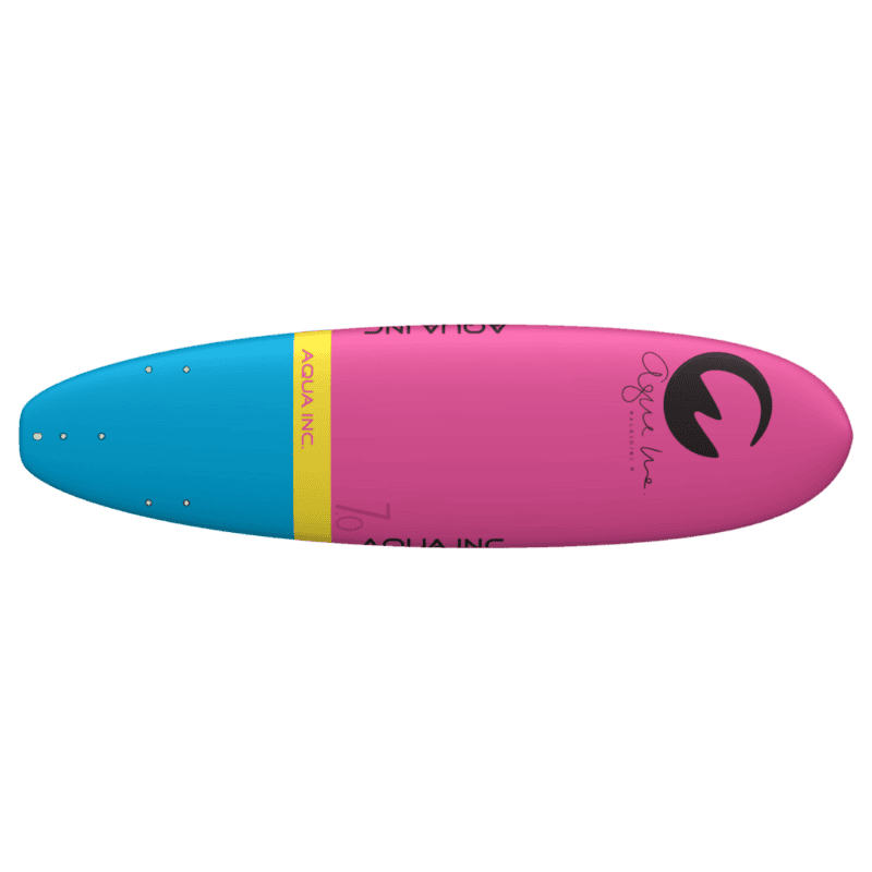 Aqua Inc skateboard met roze en blauwe kleur, ideaal voor buitenplezier.