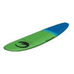 Schiebe skateboard met groene en blauwe kleuren, geschikt voor buitenplezier.