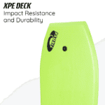 Lage resolutie skateboard deck met impact resistance en duurzaamheid in felgeel kleur.