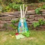 Planten verzorgingsset met tuingereedschap, handschoenen en waterkanna voor buiten tuinieren.