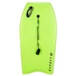 Schwimmhilfe mit Leine in fluoreszierendem Gelb, ideal für Wassersport und Freizeit.