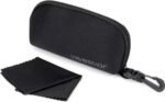 Robust Black case with matching cleaning cloth for skate accessories.