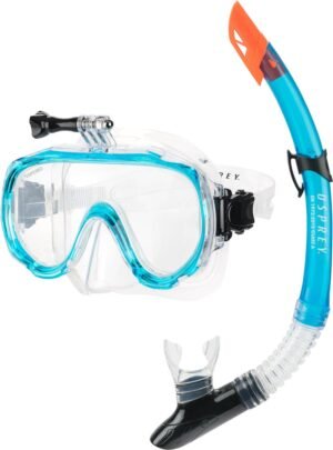 Osprey Erwachsene Tauchmaske und Schnorchel Set - Blau - Kamerahalterung