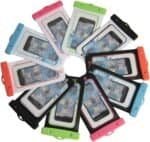 Protective phone cases in various colours for outdoor use.