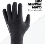 3. Neoprenhandschuhe für zusätzliche Wärme, 3 mm dick, wasserdicht und flexibel.