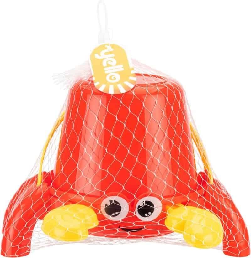 Fun children's watering wheel with eyes and smile, suitable for outdoor fun.