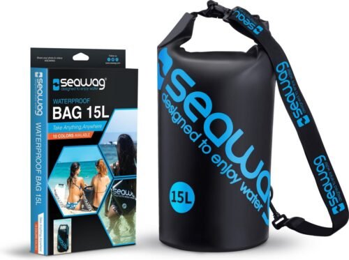 Seawag Dry Bag 15L - Zwart/Blauw - Waterdichte Tas