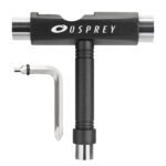 Robust Osprey skate tool with Allen spanner and various tips for maintenance.