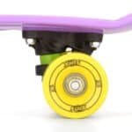 Colourful skateboard wheels with yellow and black design for skating and rolling fun.