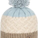 Warm gebreide muts met pompon, perfect voor buiten in de winter.