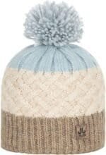 Warm gebreide muts met pompon, perfect voor buiten in de winter.