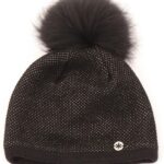 Sjaal met bontpompon en glitters, stijlvolle winter Accessoire voor dames en heren.