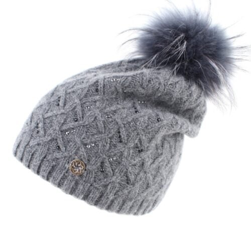 Granadilla Cashmere Beanie - Grijs - Luxe met Swarovski