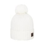Bonnet d'hiver tricoté blanc et chaud avec citrouille pour les activités de plein air.