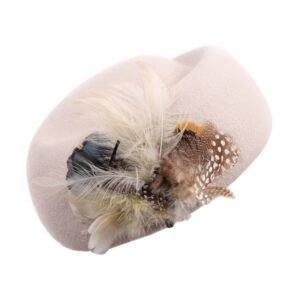 Bonnet en plumes Granadilla - Beige - Elegant Look