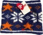 Kleurrijke wollen fleece met sterren patroon, warm en comfortabel voor buitengebruik.