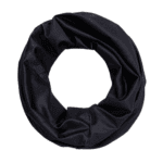 Bandana noir rond en forme de patin pour les activités de plein air et les sports.
