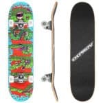 Osprey Slime Edition 31 inch double kick skateboard in groen, rood en zwart met ABEC 5 aanduiding