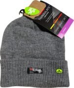 Warmgrijze skiband met Thinsulate isolatie en stretch voor buitenactiviteiten.